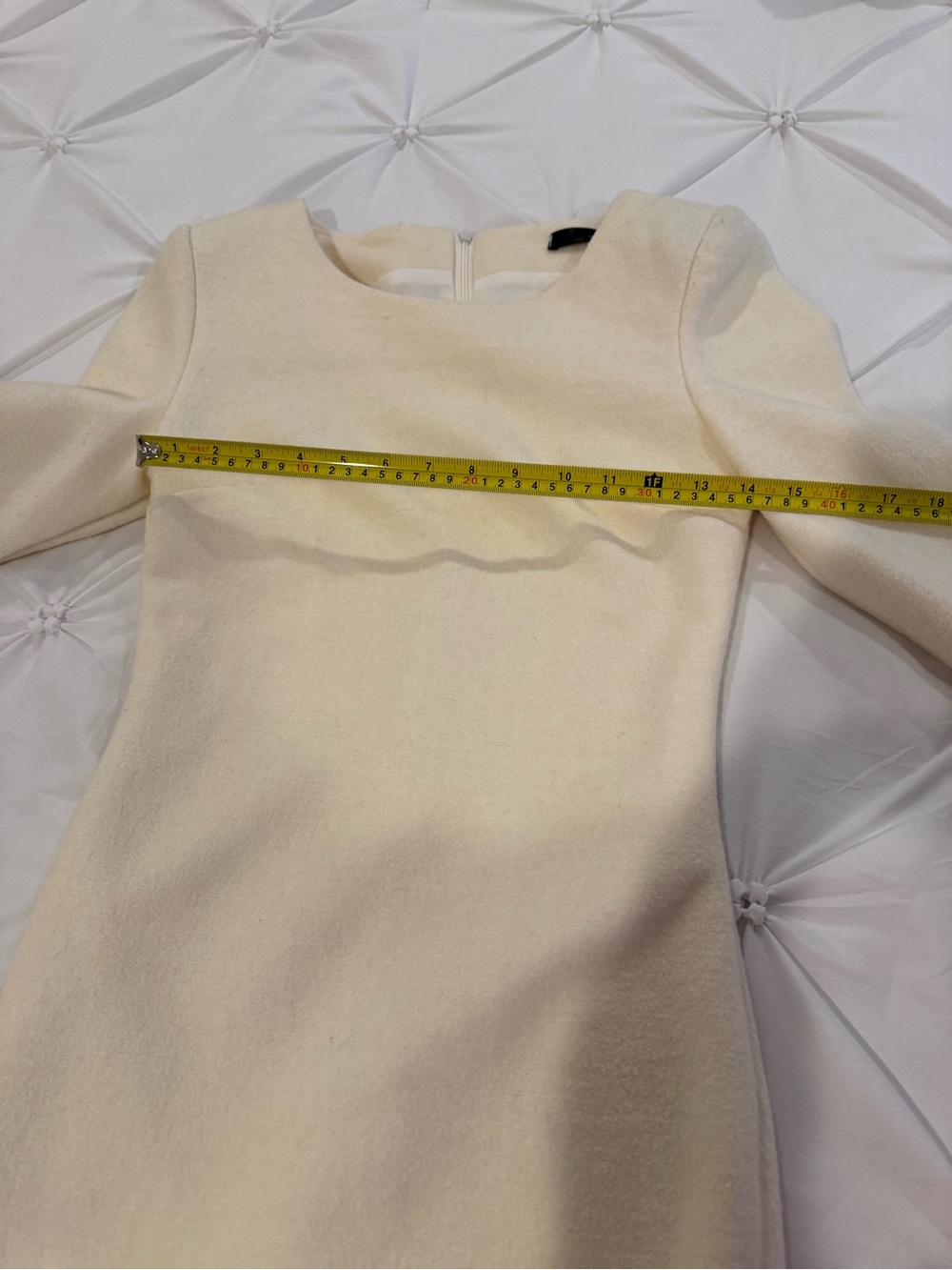 Shibuya 109 Cream Long Sleeve Mini Dress Gold Embellished Cuffs M - Picture 9 of 13